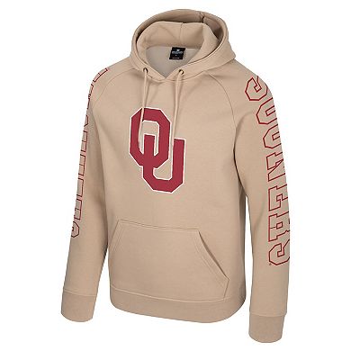 Men's Colosseum Tan Oklahoma Sooners Big Break Raglan Hoodie