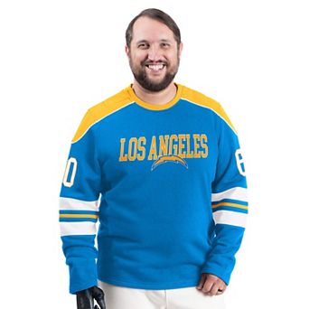 Men's G-III Sports by Carl Banks Powder Blue Los Angeles Chargers Adaptive Lord Stanley Crewneck Sweatshirt