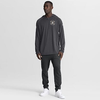 Men's Fanatics Charcoal Anaheim Ducks Authentic Pro Rink Raglan Hoodie