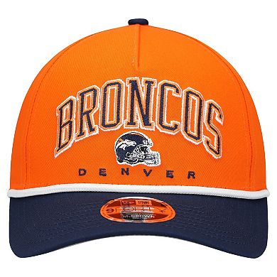 Youth New Era Orange/Navy Denver Broncos Arch COOLERA 9FORTY A-Frame Adjustable Hat