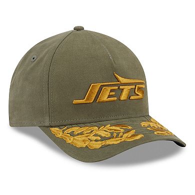 Men's New Era x Alpha Industries Olive New York Jets A-Frame 9FORTY Adjustable Hat