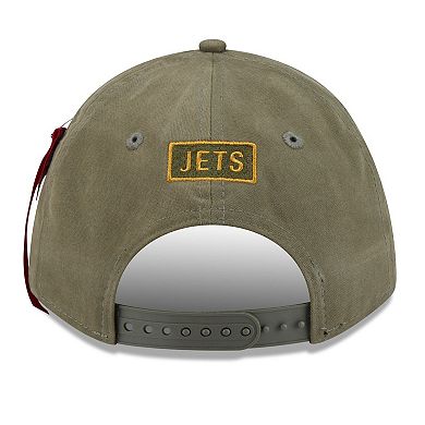 Men's New Era x Alpha Industries Olive New York Jets A-Frame 9FORTY Adjustable Hat