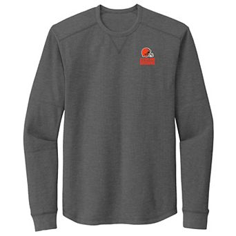 Men's Dunbrooke Gray Cleveland Browns Cavalier Waffle Long Sleeve T-Shirt