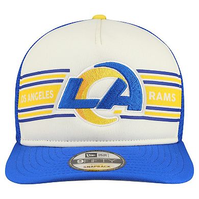 Men's New Era Cream/Royal Los Angeles Rams Banner A-Frame 9FIFTY Snapback Hat