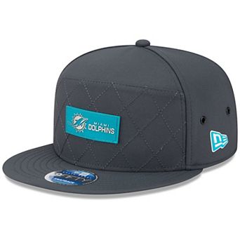 Men's New Era Charcoal Miami Dolphins 2025 Sideline Cold Weather Split Panel 9FIFTY Snapback Hat