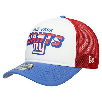 Youth New Era White/Royal New York Giants Streak 9FORTY A-Frame Adjustable Hat