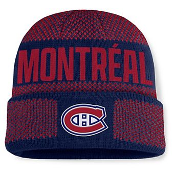 Men's Fanatics Navy/Red Montreal Canadiens Fundamentals Shelter Cuffed Knit Hat