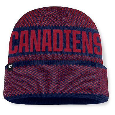 Men's Fanatics Navy/Red Montreal Canadiens Fundamentals Shelter Cuffed Knit Hat