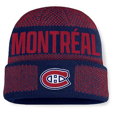 Men's Fanatics Navy/Red Montreal Canadiens Fundamentals Shelter Cuffed Knit Hat