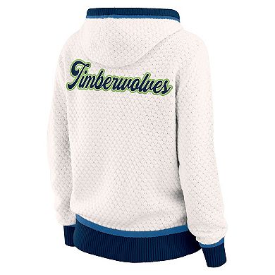 Women's WEAR by Erin Andrews Cream Minnesota Timberwolves Plus Size Hoodie Sweater