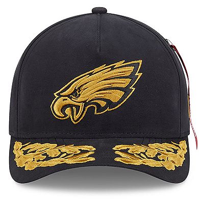 Men's New Era x Alpha Industries Black Philadelphia Eagles A-Frame 9FORTY Adjustable Hat