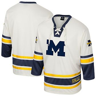 Men's Colosseum Cream Michigan Wolverines Puck Proud Fashion Hockey Jersey