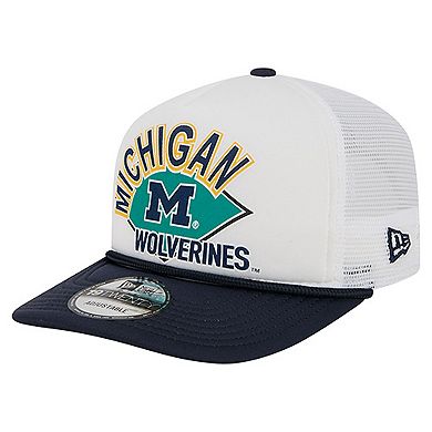 Men's New Era White Michigan Wolverines Diamond 19TWENTY Golfer Adjustable Hat