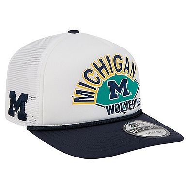 Men's New Era White Michigan Wolverines Diamond 19TWENTY Golfer Adjustable Hat