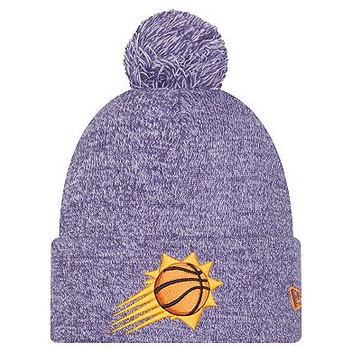 Men's New Era Purple Phoenix Suns Marled Cuffed Knit Hat with Pom