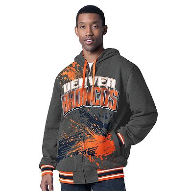 Men's G-III Sports by Carl Banks Orange/Charcoal Denver Broncos Dual Threat Reversable Full-Zip Hooded Jacket