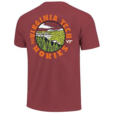 Men's Maroon Virginia Tech Hokies Comfort Colors Thick Lined Landscape T-Shirt