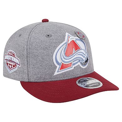 Men's New Era Gray/Burgundy Colorado Avalanche Wool Pin Low Profile 9FIFTY Snapback Hat