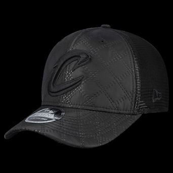 Men's New Era Black Cleveland Cavaliers Quilted 9SEVENTY Trucker Adjustable Hat