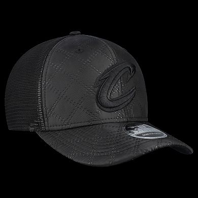Men's New Era Black Cleveland Cavaliers Quilted 9SEVENTY Trucker Adjustable Hat