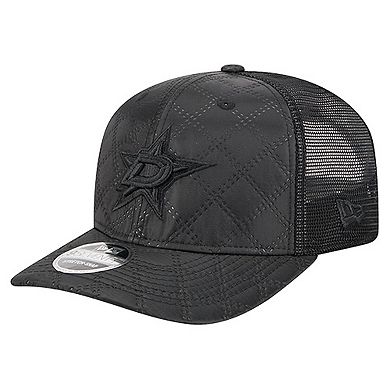 Men's New Era Black Dallas Stars Quilted Nylon 9SEVENTY Adjustable Trucker Hat