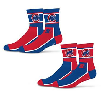 Unisex Starter Red/Blue Chicago Cubs Double Color Block 2-Pack Mid-Crew Socks