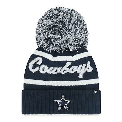 Women's '47 Navy Dallas Cowboys Spirited Cuffed Knit Hat with Pom