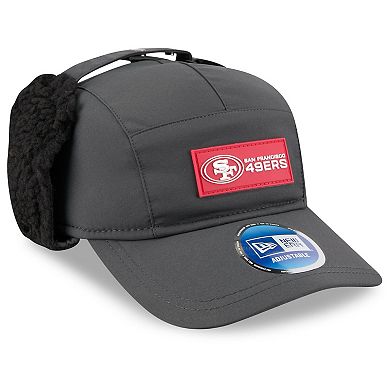 Men's New Era Charcoal San Francisco 49ers 2025 Sideline Cold Weather Runner Dog Ear Adjustable Hat