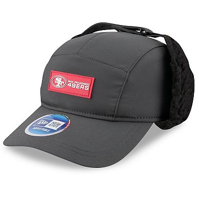 Men's New Era Charcoal San Francisco 49ers 2025 Sideline Cold Weather Runner Dog Ear Adjustable Hat