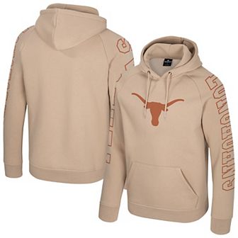 Men's Colosseum Tan Texas Longhorns Big Break Raglan Hoodie