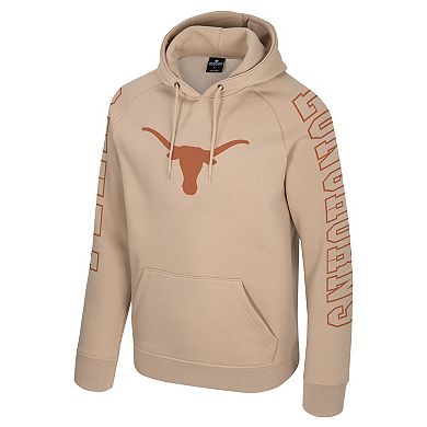 Men's Colosseum Tan Texas Longhorns Big Break Raglan Hoodie