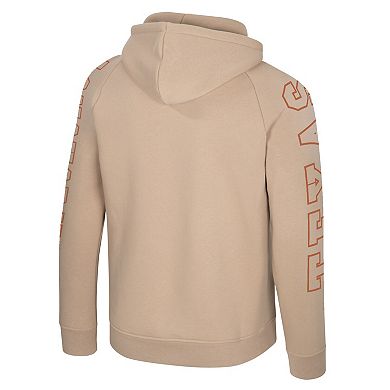 Men's Colosseum Tan Texas Longhorns Big Break Raglan Hoodie