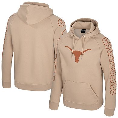 Men's Colosseum Tan Texas Longhorns Big Break Raglan Hoodie
