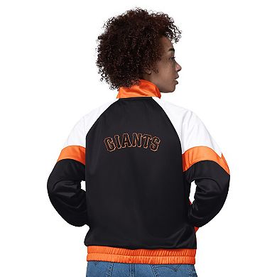 Women's Starter White/Orange San Francisco Giants Teamwork Raglan Full-Zip Track Jacket
