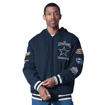 Men's G-III Sports by Carl Banks Navy Dallas Cowboys Power Forward Commemorative Full-Zip Hooded Jacket