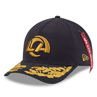 Men's New Era x Alpha Industries Black Los Angeles Rams A-Frame 9FORTY Adjustable Hat