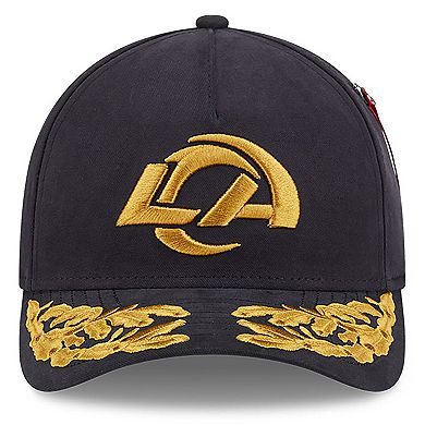 Men's New Era x Alpha Industries Black Los Angeles Rams A-Frame 9FORTY Adjustable Hat