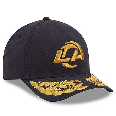 Men's New Era x Alpha Industries Black Los Angeles Rams A-Frame 9FORTY Adjustable Hat