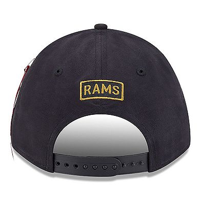 Men's New Era x Alpha Industries Black Los Angeles Rams A-Frame 9FORTY Adjustable Hat
