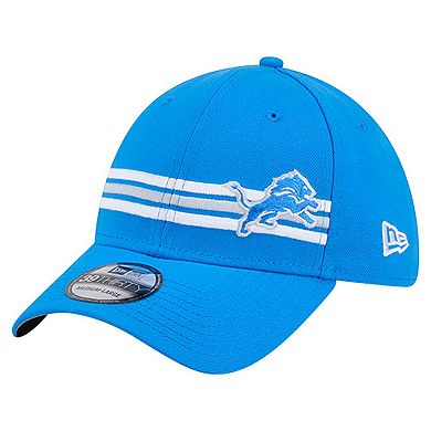 Men's New Era Blue Detroit Lions Stripes 39THIRTY Flex Hat