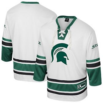 Men's Colosseum Cream Michigan State Spartans Puck Proud Fashion Hockey Jersey