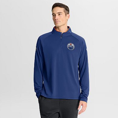 Men's Fanatics Royal Edmonton Oilers Authentic Pro Rink Training Quarter-Zip Pullover