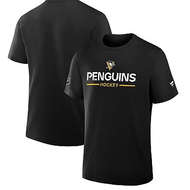 Men's Fanatics Black Pittsburgh Penguins Authentic Pro Primary T-Shirt