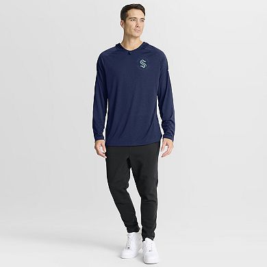 Men's Fanatics Navy Seattle Kraken Authentic Pro Rink Raglan Hoodie
