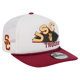 Men's New Era White USC Trojans Diamond 19TWENTY Golfer Adjustable Hat
