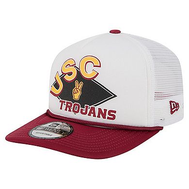 Men's New Era White USC Trojans Diamond 19TWENTY Golfer Adjustable Hat