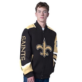 Men's G-III Sports by Carl Banks Black New Orleans Saints Prime Time Full-Zip Racing Jacket