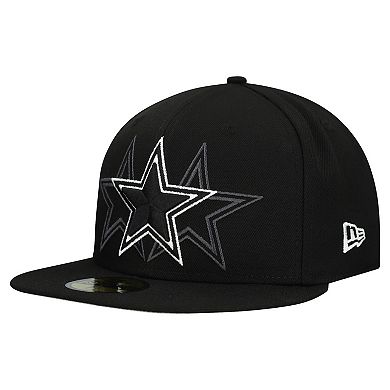 Men's New Era Black Dallas Cowboys Tri-Hit 59FIFTY Fitted Hat