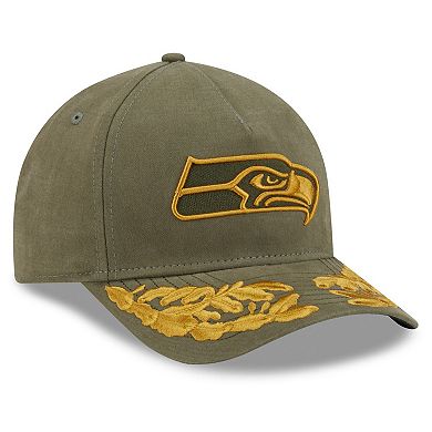 Men's New Era x Alpha Industries Olive Seattle Seahawks A-Frame 9FORTY Adjustable Hat