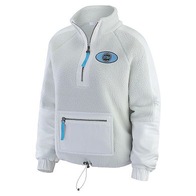 Women's WEAR by Erin Andrews Gray Utah Mammoth Polar Fleece Quarter-Zip Jacket